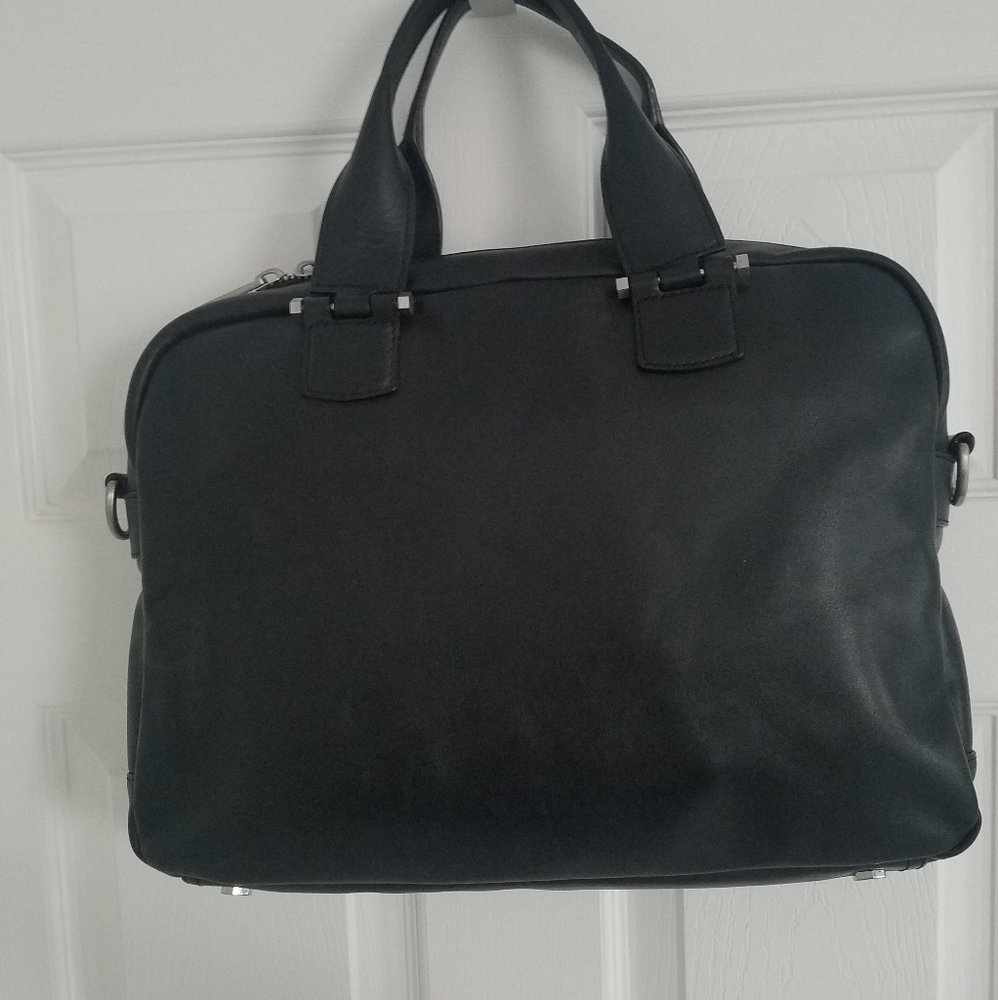 UGG Leather Slim Branford Satchel Laptop Work Bag - Picture 2 of 15